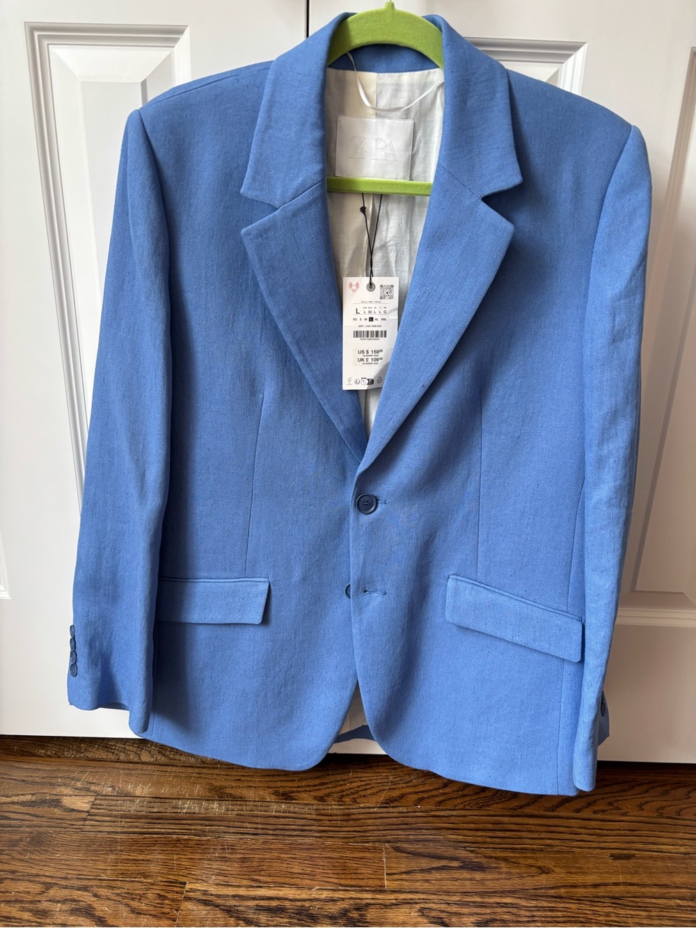 ZARA Sky Blue Women’s Single-Breasted Blazer